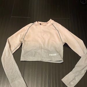Pink gymshark cropped long sleeve